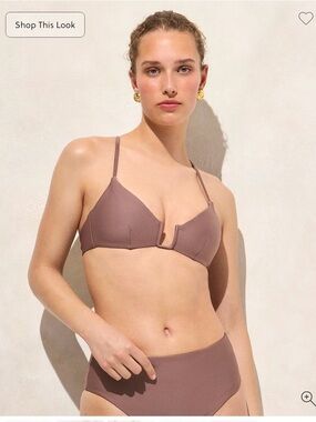 J.Crew | Mira bikini top in Classic Sculpt | Smoky Willow Wood | NWT Size Medium